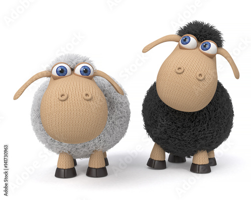 3d illustration ridiculous sheep