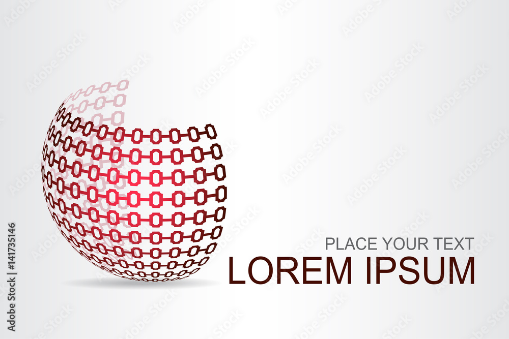 Logo stylized spherical surface with abstract shapes Logo stylized spherical surface with abstract shapes