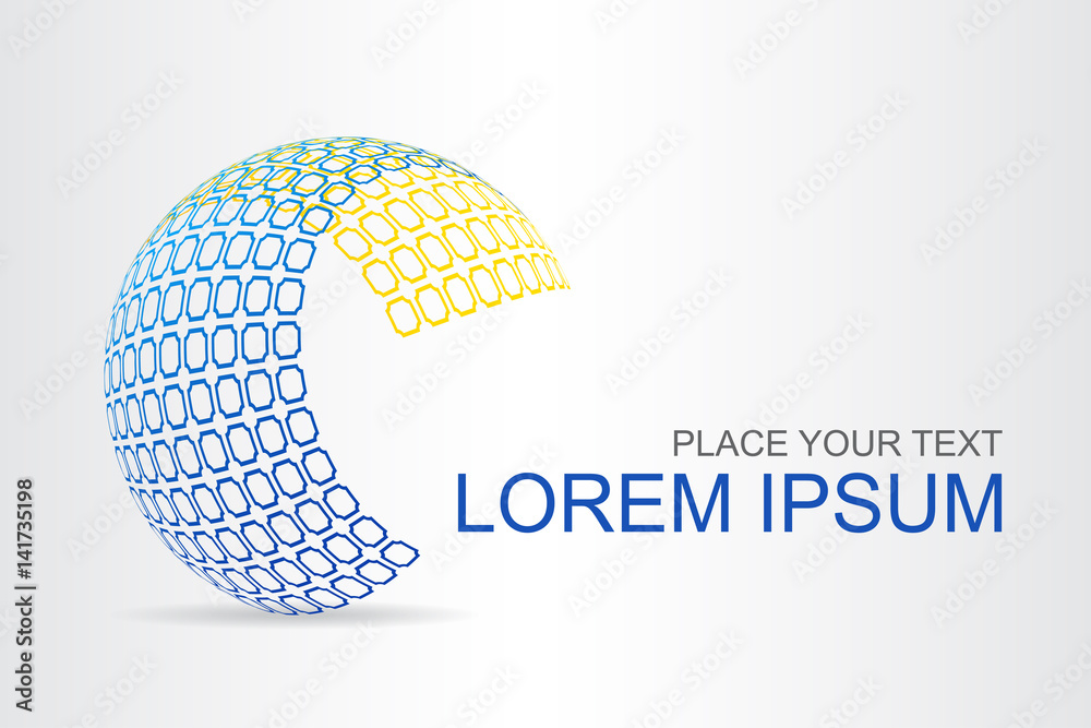 Logo stylized spherical surface with abstract shapes Logo stylized spherical surface with abstract shapes
