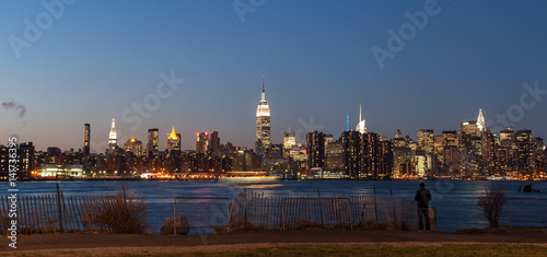 View of New York city skyline at twilight from Williamsburg in Brooklyn. © Gabriel Cassan