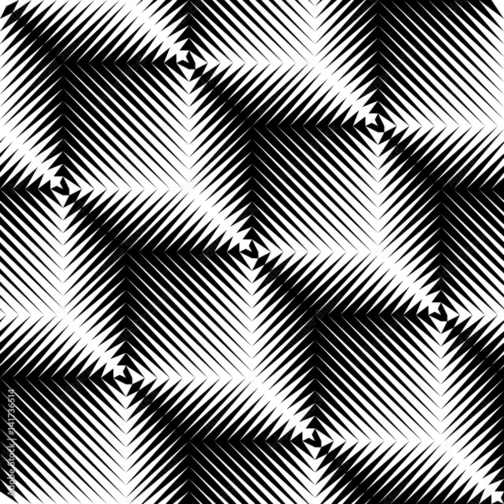 Seamless Black and White Cube Texture. Abstract Geometric Background