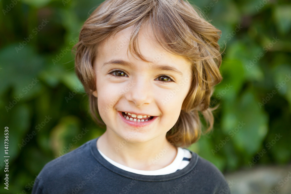 Portrait of a small child in the field Portrait of a small child in the field