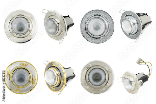 set of halogen bulbs on white background, collection of different kind of light bulbs, led, Halogen, bulb, energy saving light bulb, light lamps,