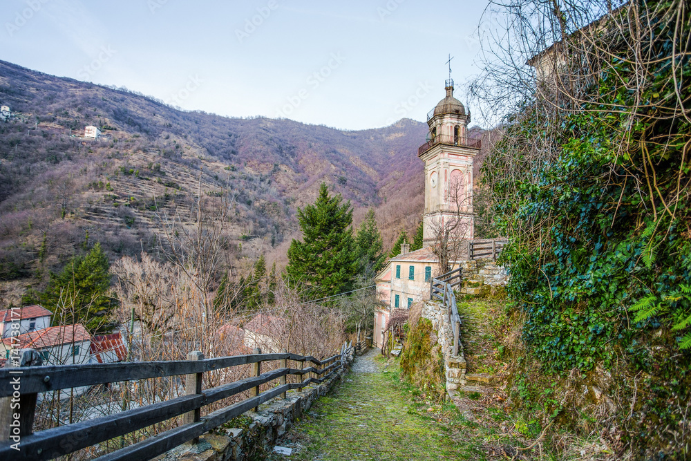 The church in the village of Senarega, Genoa, (Genova), Val Brevenna, Liguria, Italy The church in the village of Senarega, Genoa, (Genova), Val Brevenna, Liguria, Italy
