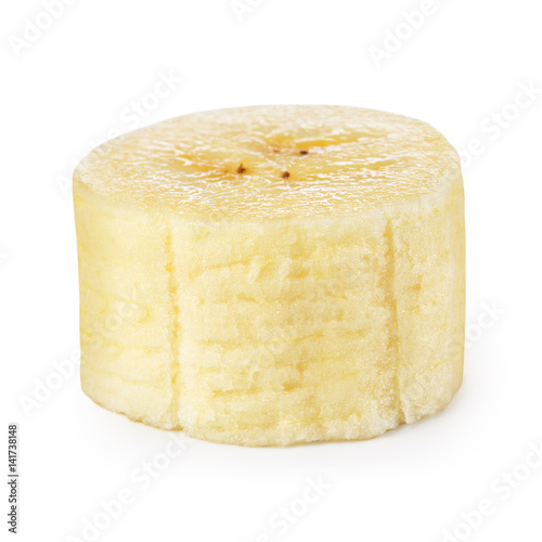 Banana slice isolated on white background. With clipping path.