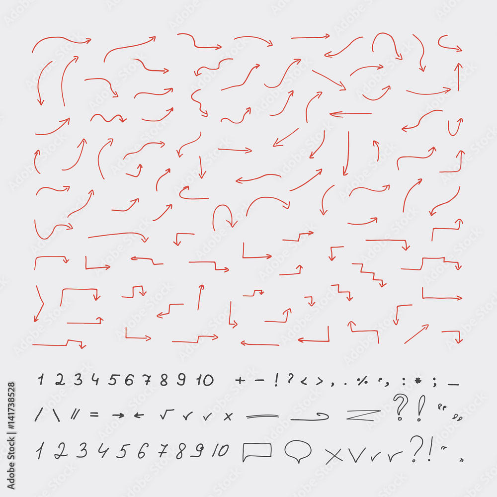 Hand drawn arrows.