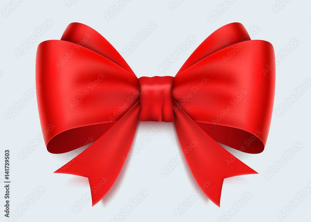 Realistic red bow isolated on white background. Realistic red bow isolated on white background.