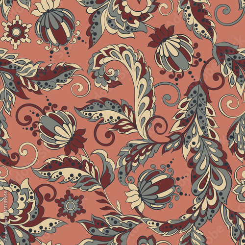 Floral Seamless vintage background. Vector background for textile design