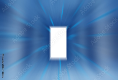 Abstract zoom blue light and entrance or exit gate
