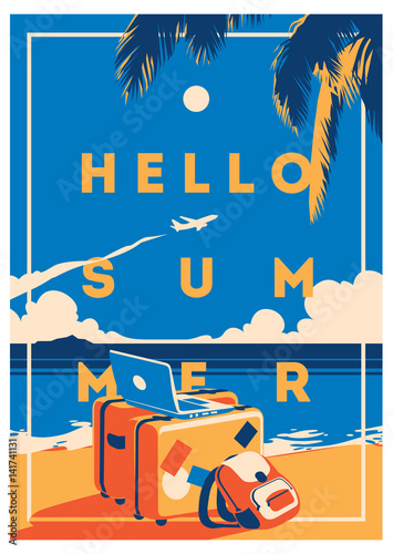 Summer Holiday and Summer Camp poster.