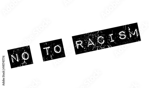 No To Racism rubber stamp. Grunge design with dust scratches. Effects can be easily removed for a clean, crisp look. Color is easily changed.