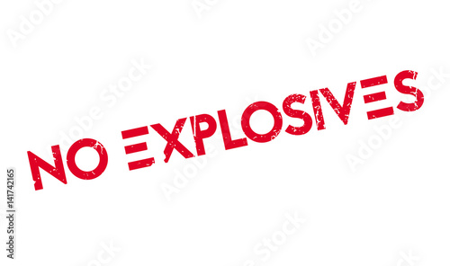 No Explosives rubber stamp. Grunge design with dust scratches. Effects can be easily removed for a clean, crisp look. Color is easily changed.