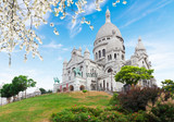view of world famous Sacre Coeur church at spring, Paris, France