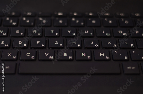 The black keyboard as a background