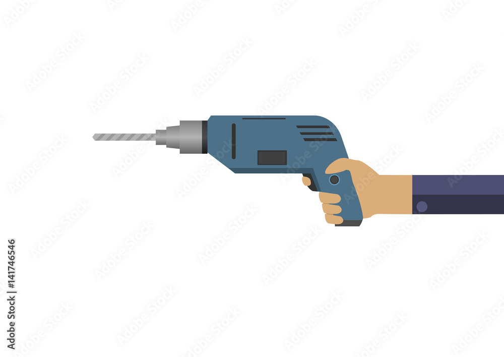 Hand with drill