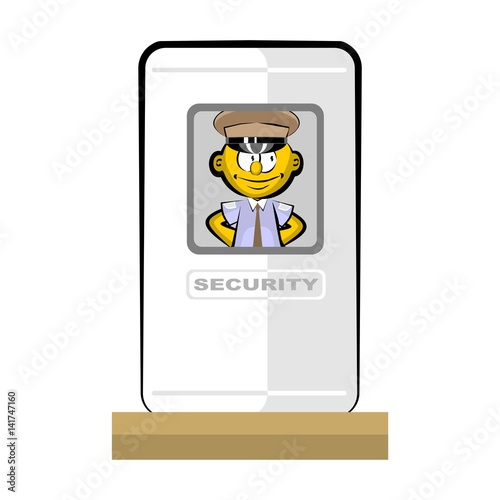 Guard and security booth isolated