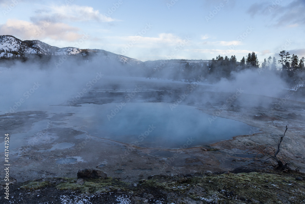 View at West Geyser, Yellowstone national park 