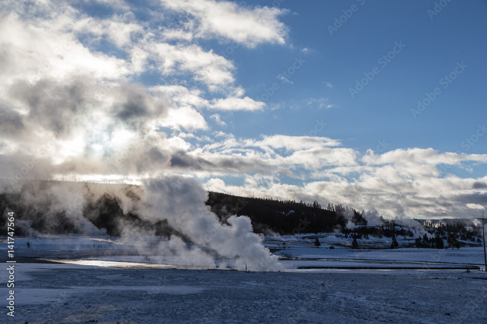 View at West Geyser, Yellowstone national park View at West Geyser, Yellowstone national park
