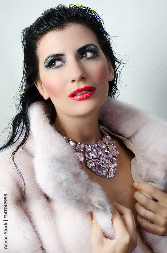 girl in a white fur coat girl in a white fur coat