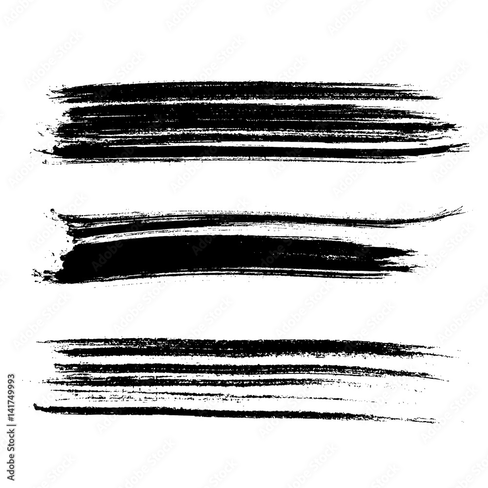 Set of ink vector brush strokes. Vector illustration. Grunge hand drawn watercolor texture. Set of ink vector brush strokes. Vector illustration. Grunge hand drawn watercolor texture.