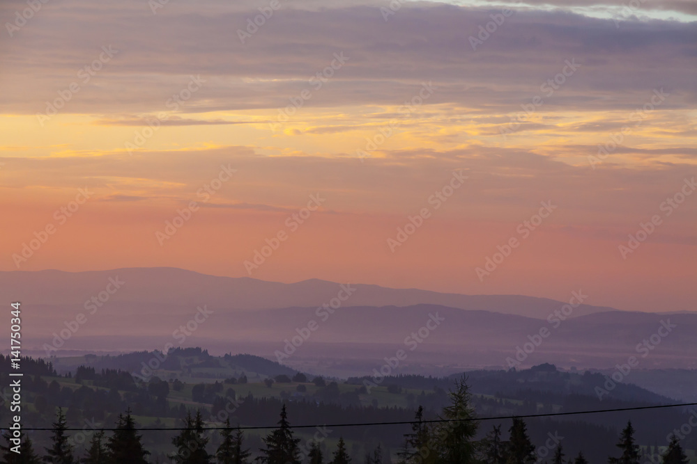 Sunset in Western Tatras, Poland