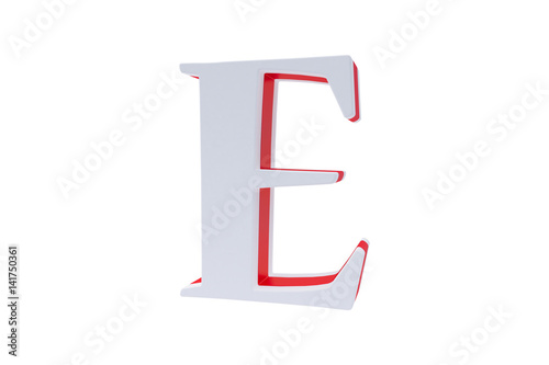 Alphabet letters, isolated on white background. Alphabet letter E made with Candy on white background.