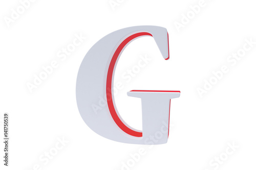 Alphabet letters, isolated on white background. Alphabet letter G made with Candy on white background.