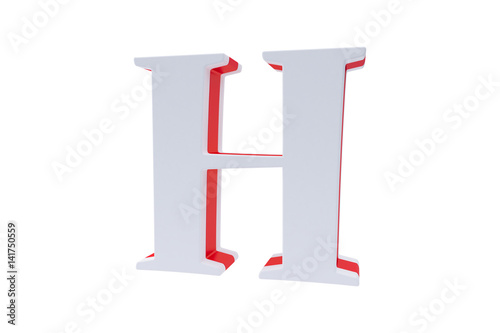 Alphabet letters, isolated on white background. Alphabet letter H made with Candy on white background.