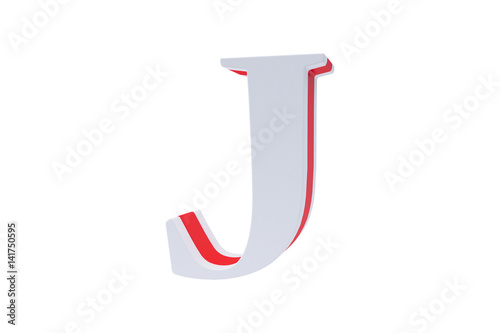 Alphabet letters, isolated on white background. Alphabet letter J made with Candy on white background.