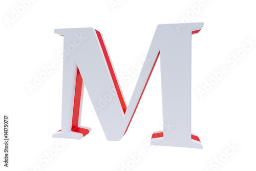 Alphabet letters, isolated on white background. Alphabet letter XMmade with Candy on white background.