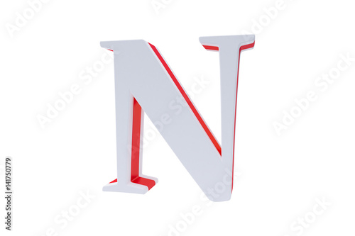 Alphabet letters, isolated on white background. Alphabet letter N made with Candy on white background.