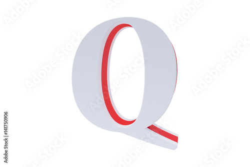 Alphabet letters, isolated on white background. Alphabet letter Q made with Candy on white background.