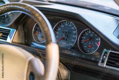 Speedometer and other gauges in the sport car.  © KissShot