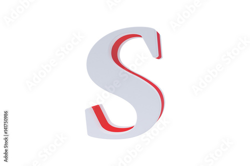 Alphabet letters, isolated on white background. Alphabet letter S made with Candy on white background.