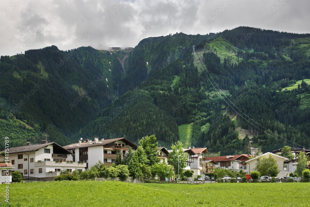 View of Mayrhofen. Valley Zillertal. Tirol. Austria