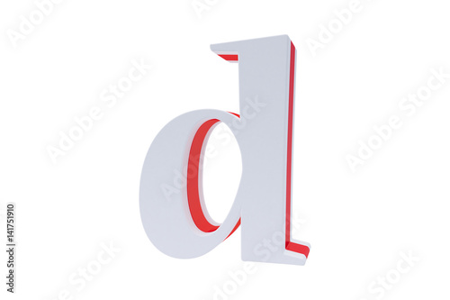Alphabet letters, isolated on white background. Alphabet letter D made with Candy on white background.