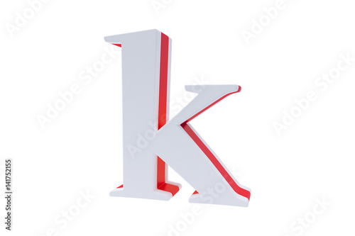 Alphabet letters, isolated on white background. Alphabet letter K made with Candy on white background.