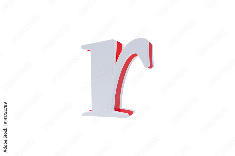 Alphabet letters, isolated on white background. Alphabet letter R made ...