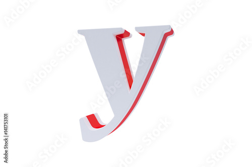Alphabet letters, isolated on white background. Alphabet letter Y made with Candy on white background.