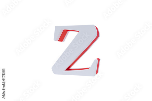 Alphabet letters, isolated on white background. Alphabet letter Z made with Candy on white background.