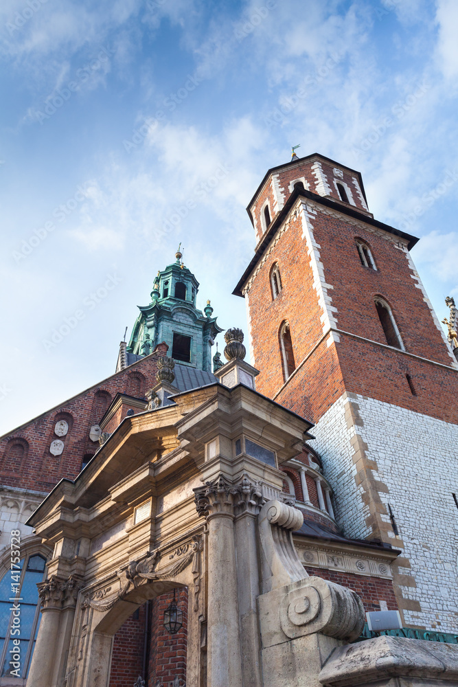 View of Wawel Cathedral in cloudless sunny weather. Cracow, Poland. View of Wawel Cathedral in cloudless sunny weather. Cracow, Poland.