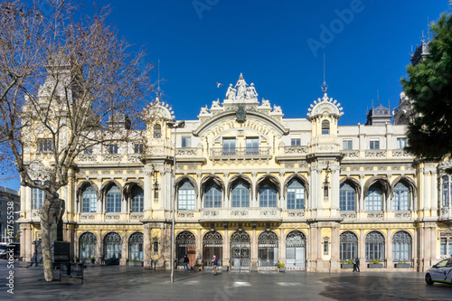 BARCELONA SPAIN - February 9, 2017: street view of Old town in Barcelona, is the capital city of the autonomous community of Catalonia in the Kingdom of Spain,February 9, 2017 in Barcelona Spain.