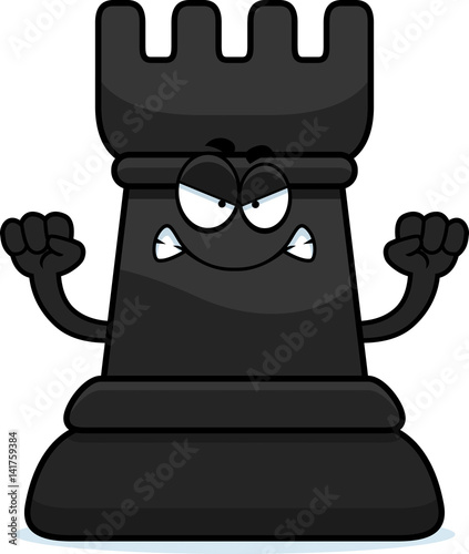 Angry Cartoon Chess Rook