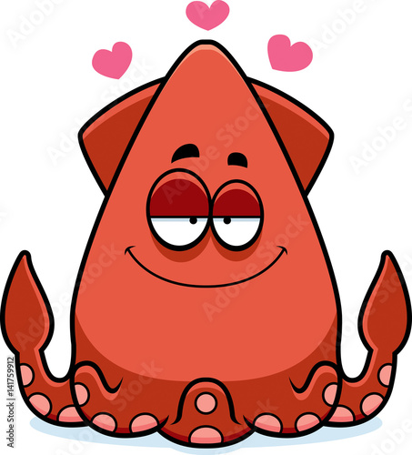 Cartoon Squid in Love