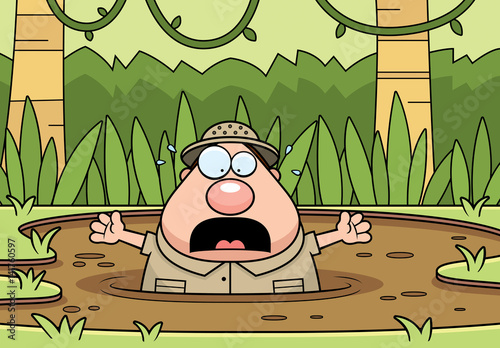 Cartoon Explorer Quicksand