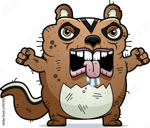 Cartoon Angry Ugly Chipmunk