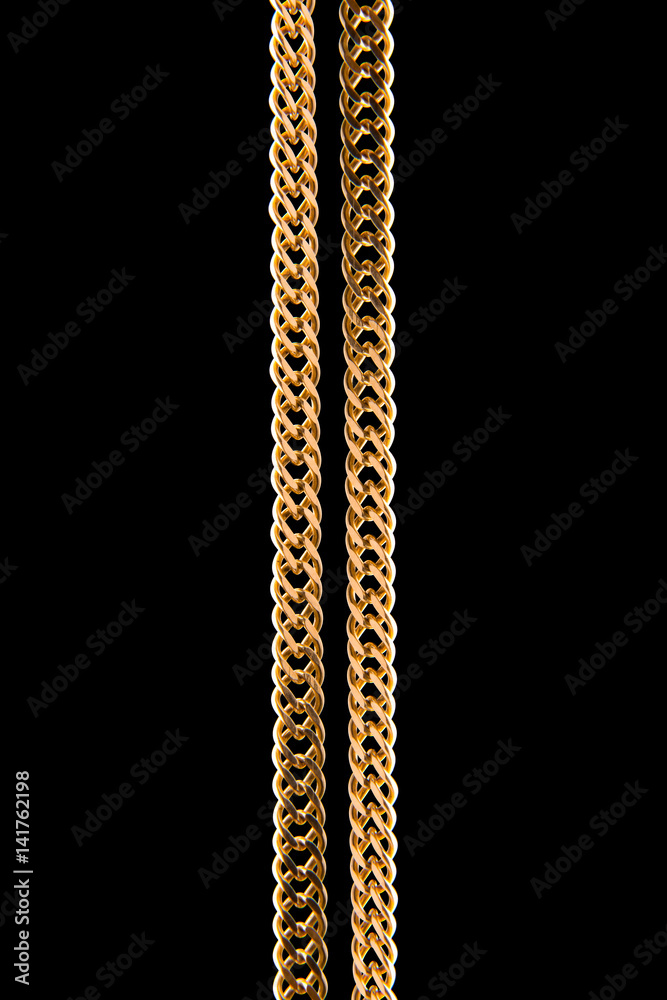 gold chain isolated on black background Stock Photo | Adobe Stock
