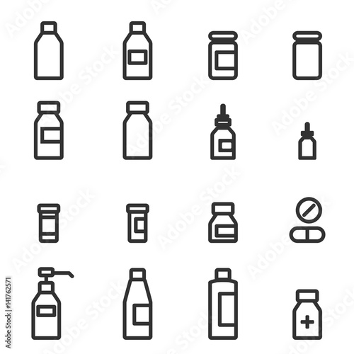 medicine icon bottles vector illustration