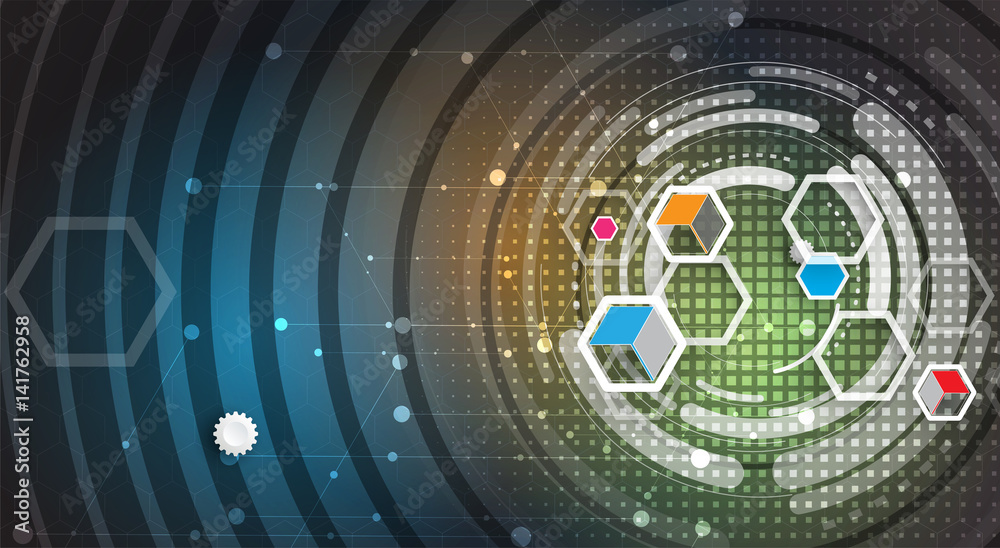 Digital technology world. Business virtual concept. Vector background Digital technology world. Business virtual concept. Vector background