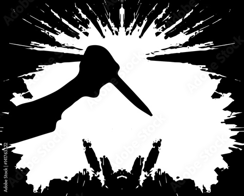 Canvas Print Slashing Knife In Hand